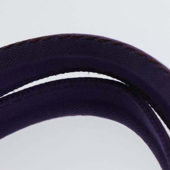 PRADA Canapa MM Hand Bag Canvas Purple Gold Auth yk14234 - Picture 8 of 16